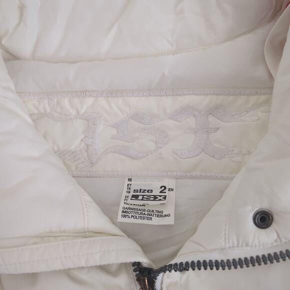 Jet Set JSX White Puffer Winter Snow Vest Zipper Details Size 2 - Picture 2 of 8